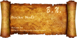 Bocke Noé névjegykártya